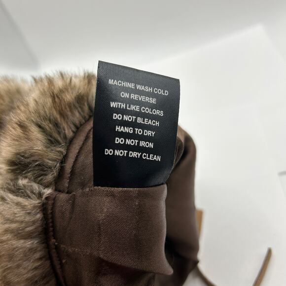 Philhobar Faux Fur Golf Club Cover w Leather Ties 13 x 7 w Brown Satin Lining - Picture 4 of 10